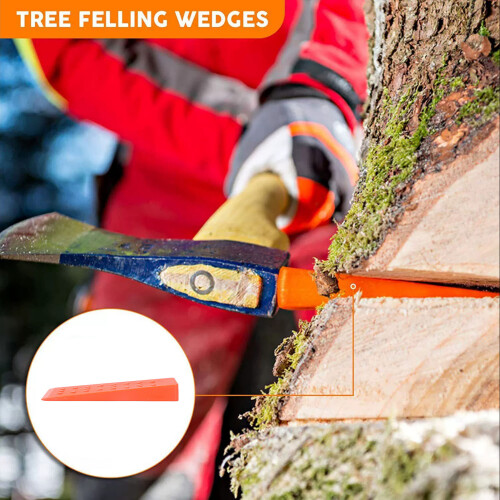 10in Orange ABS Plastic Felling Wedge for Tree Logging & Chainsaw Cuts 2