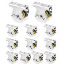 Wall Mount Pulleys, 12 Pcs 1-1/2" Ceiling Mount Single Pulley V- Pulley Hardware Accessories for 3/8" Wire or Rope