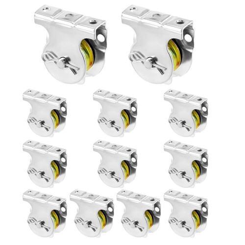 Wall Mount Pulleys, 12 Pcs 1-1/2" Ceiling Mount Single Pulley V- Pulley Hardware Accessories for 3/8" Wire or Rope