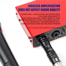 Moving Coil Wired Handheld Microphone 48V 28dB Amplifier Live K-Song Microphone Gain for Home Outdoor Stage Performances
