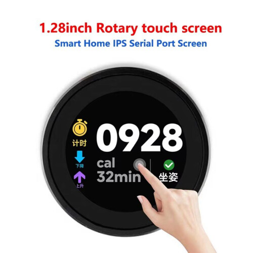 Tela LCD TFT de 1,28 polegadas, tela sensível ao toque LCD giratória redonda, tela de 1,28 polegadas com botão de 240x240 para casa inteligente 2