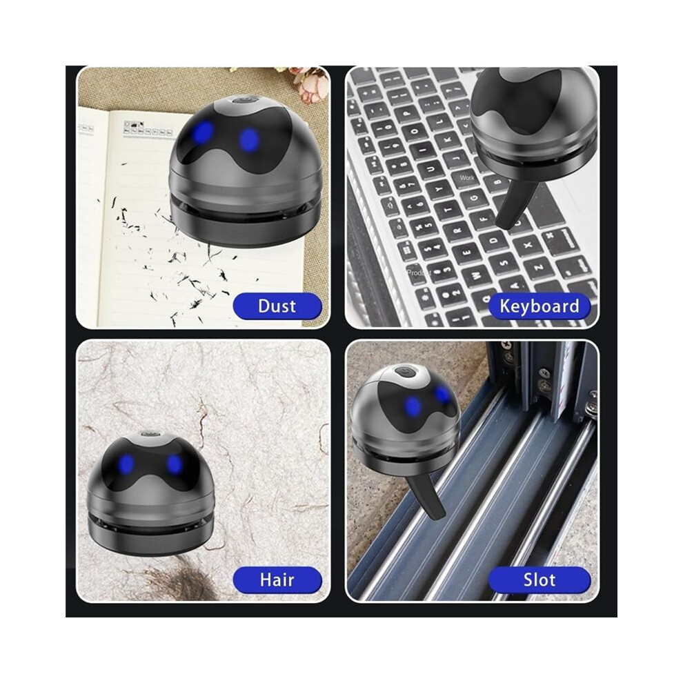 Desktop Vacuum Cleaner ,Cordless & Portable,Dust & Crumb Sweeper,Cute Cartoon Robot,Usb Type C For Remove Dust/Hair 6033201957914