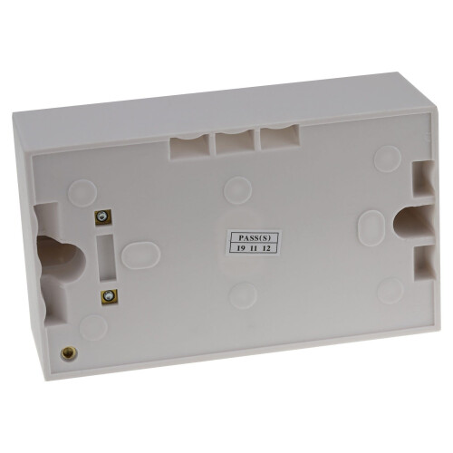 kenable Surface Mount Back Box Pattress Box 2 Gang 47mm with Cable Holder EARTHED 2