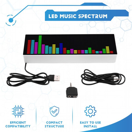 Colorful RGB LED Music Spectrum USB Voice Control  Control Dual Mode Electronic Clock Display 1