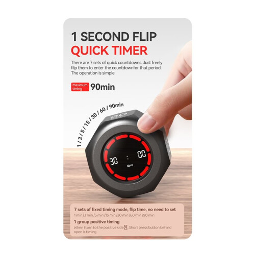 Multi-Hexagon  Timer 90-Minute Sensor Digital Timer with LED Screen 7 Set  Management Tools 2