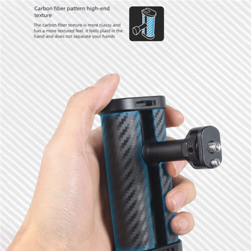 Carbon Fiber Side Handle Adjustable Handgrip 1/4 Screw Camera Cage Cold Shoe Mount Flash Light Holder Positioning Handle 2