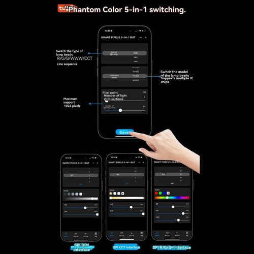 Colorful X7 Tuya  LED Controller Music Rhythm Sync Sound Activated with Mic RGB Color Light Modulator ZIGBEE 1
