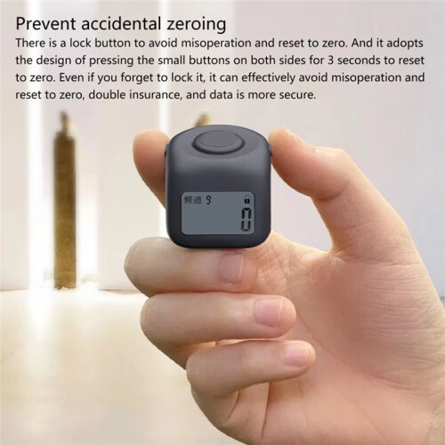 9 Channels Hand Tally Counter Portable FingerRing with Lock Function Prayer Counter Clicker Red 1