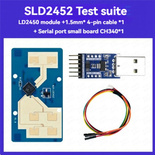 LD2452 24G Millimeter Wave Human Movement Tracking  Sensor Module 6M Long-Distance Detection with CH340 Board 1