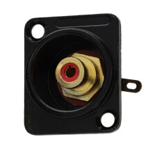 Brushed Aluminium Black Phono RED Wall Faceplate D-Series Chassis Mount Insert