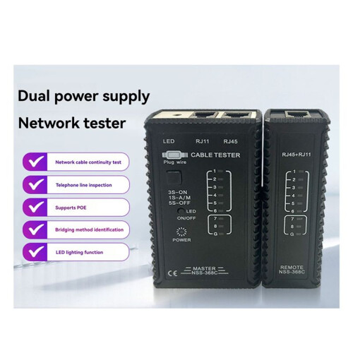 RJ45 RJ11 Cable Lan Tester Internet Phone Cable Tester Network Tool Telephone  Test Internet Cafe Network Tester A 2
