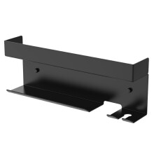 Hair Dryer Holder Wall Mounted Storage Rack Holder with Dedicated Plug Slot Hair Care Tool Bathroom Organizer