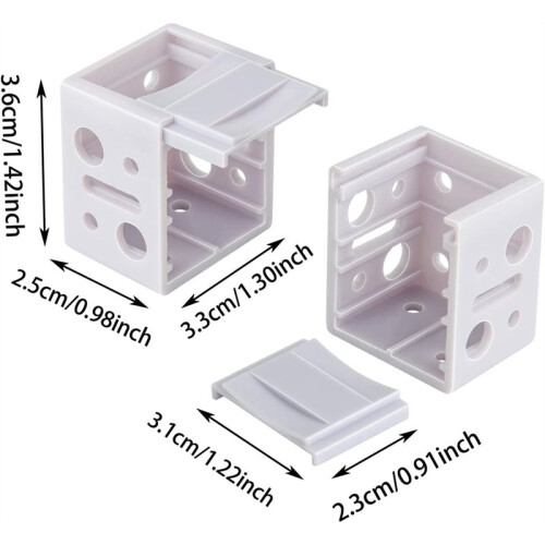 12 Pack 1 Inch Blind Brackets, Vertical Blind Bracket Box Mounting Bracket Window Blinds Headrail Brackets 2