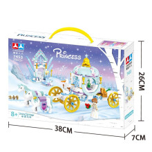 (Style D)Ensemble de construction jouet château de glace Elsa princesse amusante avec lumière assembler fille cadeau