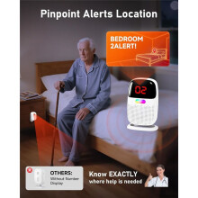 Sveglie da Letto per Pazienti Anziani Affetti da Demenza - Display ID con Sensore Digitale e Cercapersone con Clip per Badanti, Nessun Canone Mensile,