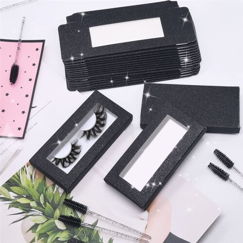 20 Pieces Lash Packaging Empty Eyelashes Packaging Box ,Empty Eyelash Boxes (Black) 2