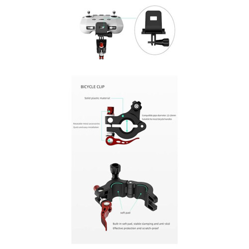 Supporto per Manubrio da Bicicletta con Telecomando per  RC-N1/N2/N3, Supporto per Accessori per 2