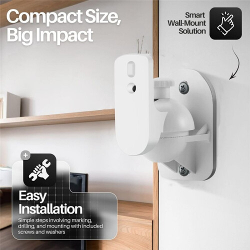 6PCS Speaker Wall Mount Bracket Enhanced Sound Space-Saving Rugged Small Speaker Wall-Mounted Accessory Audio Stands 2