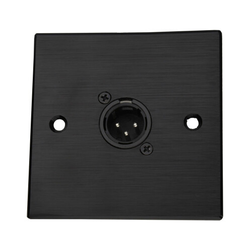 Brushed Aluminium Black 3 Pin XLR Wall Faceplate D-Series Chassis Mount Insert 1
