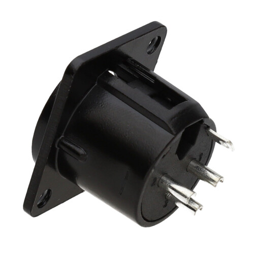Brushed Aluminium Black 3 Pin XLR Wall Faceplate D-Series Chassis Mount Insert 2