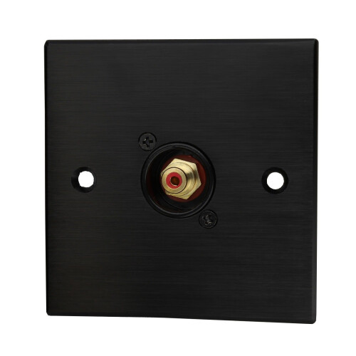 Brushed Aluminium Black Phono RED Wall Faceplate D-Series Chassis Mount Insert 1
