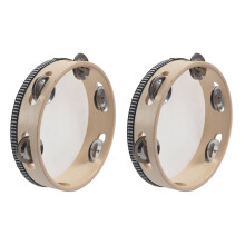 2X 7 Inch Musical Tambourine Tamborine Drum Round Percussion Gift for KTV Party