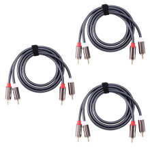 3X Rexlis 2 Rca to 2 Rca Male to Male Hifi Audio Cable Ofc Av Speaker Wire for TV Dvd Amplifier Subwoofer Soundbar 1M