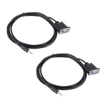 2X DB9 9 Pin VGA Female Cable ,DB 9 Female to TRS 3.5mm (1/8In) TRS Stereo Male Serial Data Cable-6 Feet