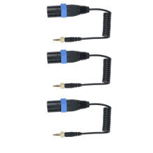 3X Locking Type 3.5mm to 3.5mm TRS to XLR Male Microphone Output Universal Audio Cable for Wireless Receivers