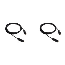 2pcs 3 FT 1.1M Metre Digital Fibre Optical Audio Toslink SPDIF MD DVD Cable Lead Plug