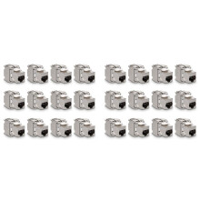 Module Jacks - 24 Piece CAT6A Shielded Jack RJ45 Cat 6A Ethernet Module 10 Gbit with Metal Housing