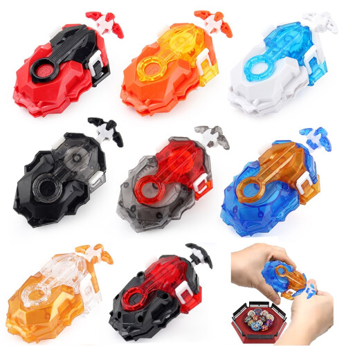 (Gray+Red)B184 Beyblade Launcher Left Right Two Way Wire Beyblade Accessory Tops Spinning 1