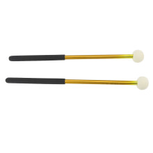 2 pièces de maillets de timbales dorés, tête en feutre doux