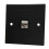 Brushed Aluminium Black Cat6A IDC Wall Faceplate D-Series Chassis Mount Insert 2