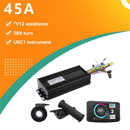 E-Bicycle Three Mode Controller Set 45A 36V 48V 52V Sine Wave Controller UKC1 Display Color Screen E-Bicycle Accessories 1