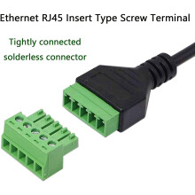 2X ZłąCze śRubowe Rj45 Kabel Rj45 MęSki na 8 Pinowy PrzedłUżAcz do Cat5/6/7 Ethernet Extender Av Cctv Dvr