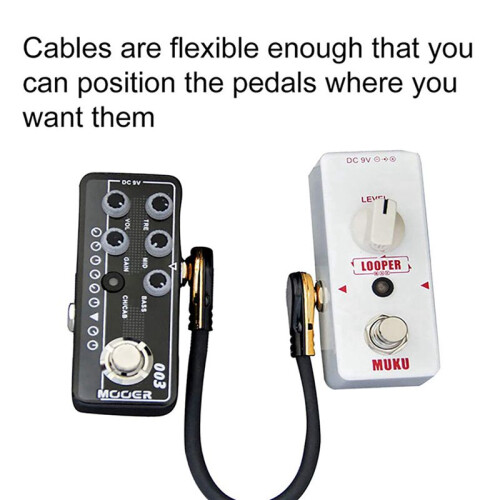 Guitar Patch Cable Effect Pedal Patch Cords 1/4-Inch Right Angle Low Profile Pancake Design for Effect Pedals 6 Pack 2