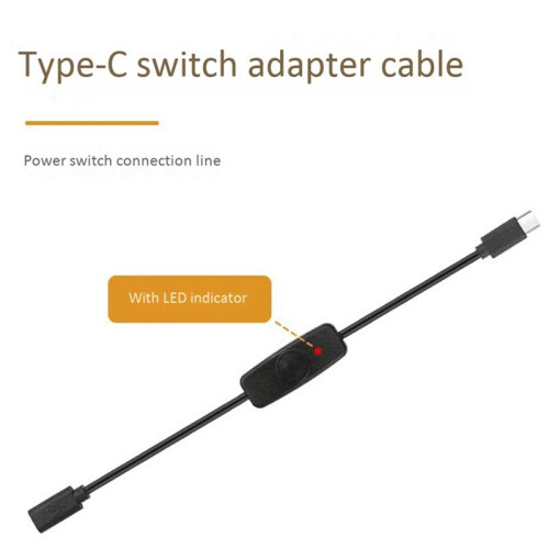 Power  USB Type C with Indicator Light Male to Female USB-C Extension Cable  for Raspberry Pi 4B 4 Pcs 2