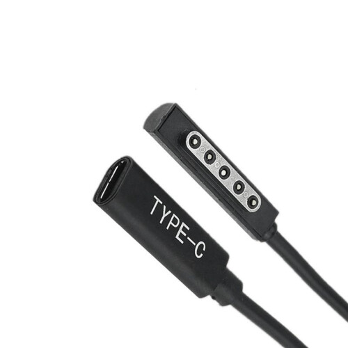 2X Type C PD Charging Cable USB C Female Power Supply Charger Adapter Converter for Microsof Surface Pro 1/2 Tablet