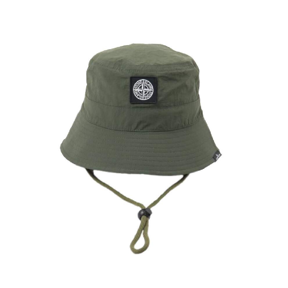 (Green) Stoneisland Bucket Hat Wind Fast Dry Adjustable Drawcord Outdoor Sunshade Summer