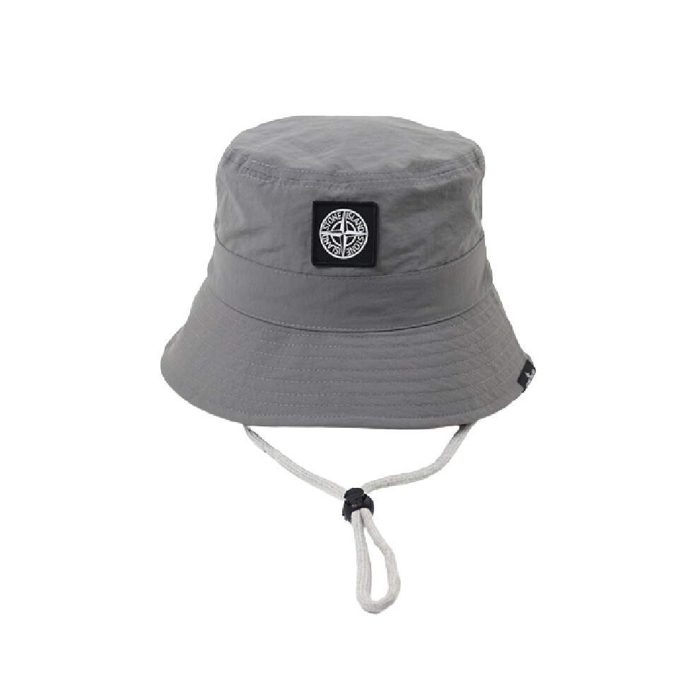 (Grey) Stoneisland Bucket Hat Wind Fast Dry Adjustable Drawcord Outdoor Sunshade Summer