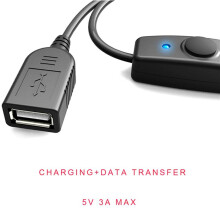 2X Data Sync USB 2.0 Extender Cord USB Extension Cable with OFF LED Indicator for PC Laptop USB Fan LED Lamp
