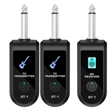 2.4G Wireless Guitar System Rechargeable Lithium Battery Wireless Guitar Transmitter Receiver for Electric Guitar Bass,A