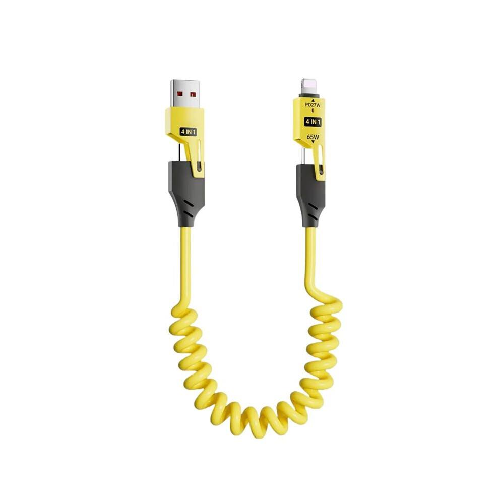 65W Usb 4-In-1 Spring Telescopic Fast Charging 65W Type-C To Type-C Data Cable For 16 15 1.5M,A 6031926989708