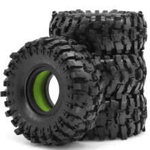4pcs 118mm Wheel Tires with EVA Dual Stage Foam Insert for 1/10 RC Crawler Truck Wheel Tyre AXIAL SCX10 WRAITH Green