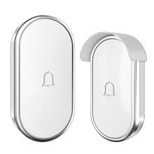 Long Distance Through the Wall Intelligent Electronic Wireless Doorbell Home Pager Doorbell White+Silver US Plug