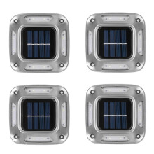 4 Peças 8 LEDs Luz Solar de Chão Luz Solar Luz Quente Lâmpada Solar de Jardim Luz de Marcação de Entrada de Garagem para Pátio Externo