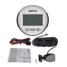 Marine 52mm Digital Depth Gauge Indicator with Transducer and White Backlight for Yachts Fishing Boats Universal 12V WS