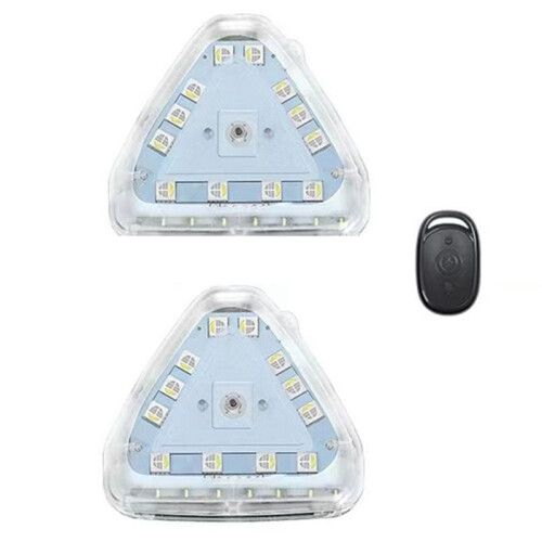 Highlight Led Warning Light Car Strobe Light Motorcycle Flash Led Anti-Collision Warning Lamp Remote Control 2 Light 1