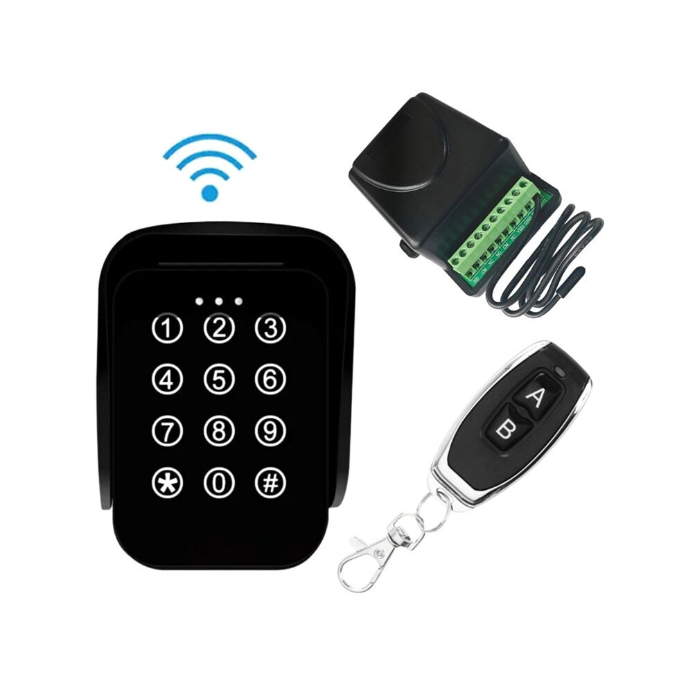 Wireless Keypad Gate Opener Keypad Rolling Code 433Mhz Keypad With 12V/24V 2 Channel Receiver For Garage Door 4713666655984